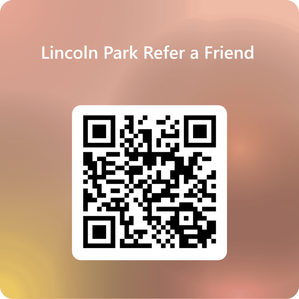 QR code for a "Refer a Friend" program.